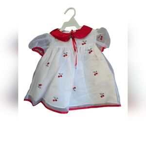 Somerset Lane Baby Girls White & Red Rose Buds Dress Size 12 MO. NWT VINTAGE